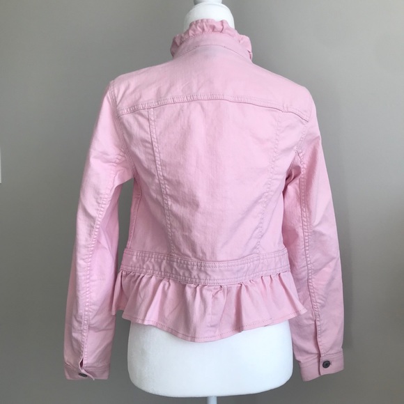 Talbots Jackets & Blazers - Talbots Pink Denim Ruffle Jacket